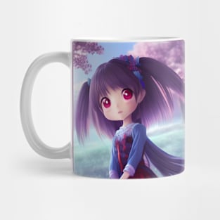 Beaux Animes Kawaii Art Cute Girl with a beautiful dress Illustration Design Mug